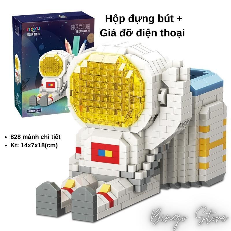 MÔ HÌNH LẮP RÁP HỘP BÚT GIÁ ĐỠ ĐIỆN THOẠI HÌNH PHI HÀNH GIA KÈM ĐÈN LED 828 CHI TIẾT