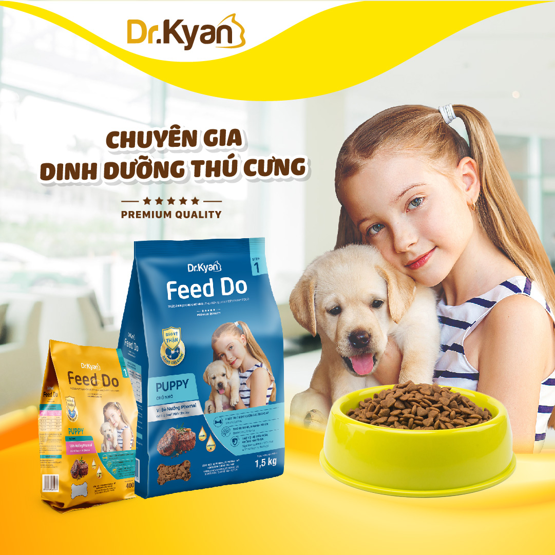 Dr.Kyan - Thức ăn hạt cho chó nhỏ Feed Do - Puppy 400g - Vị bò nướng pho mai