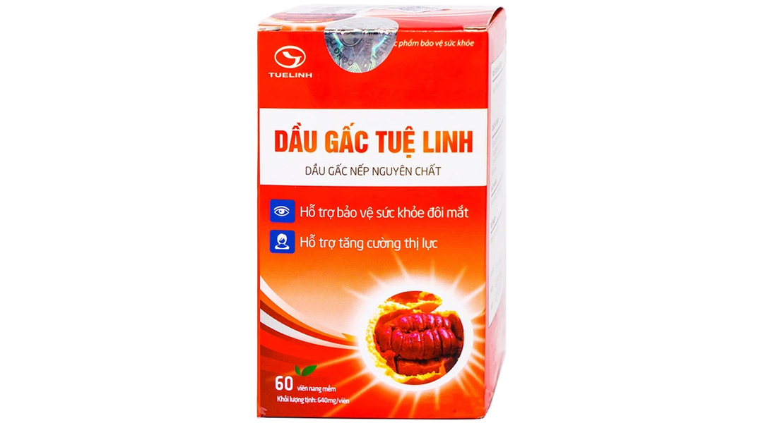 Dầu Gấc Tuệ Linh hỗ trợ bảo vệ sức khỏe đôi mắt, tăng cường thị lực hộp 60 viên