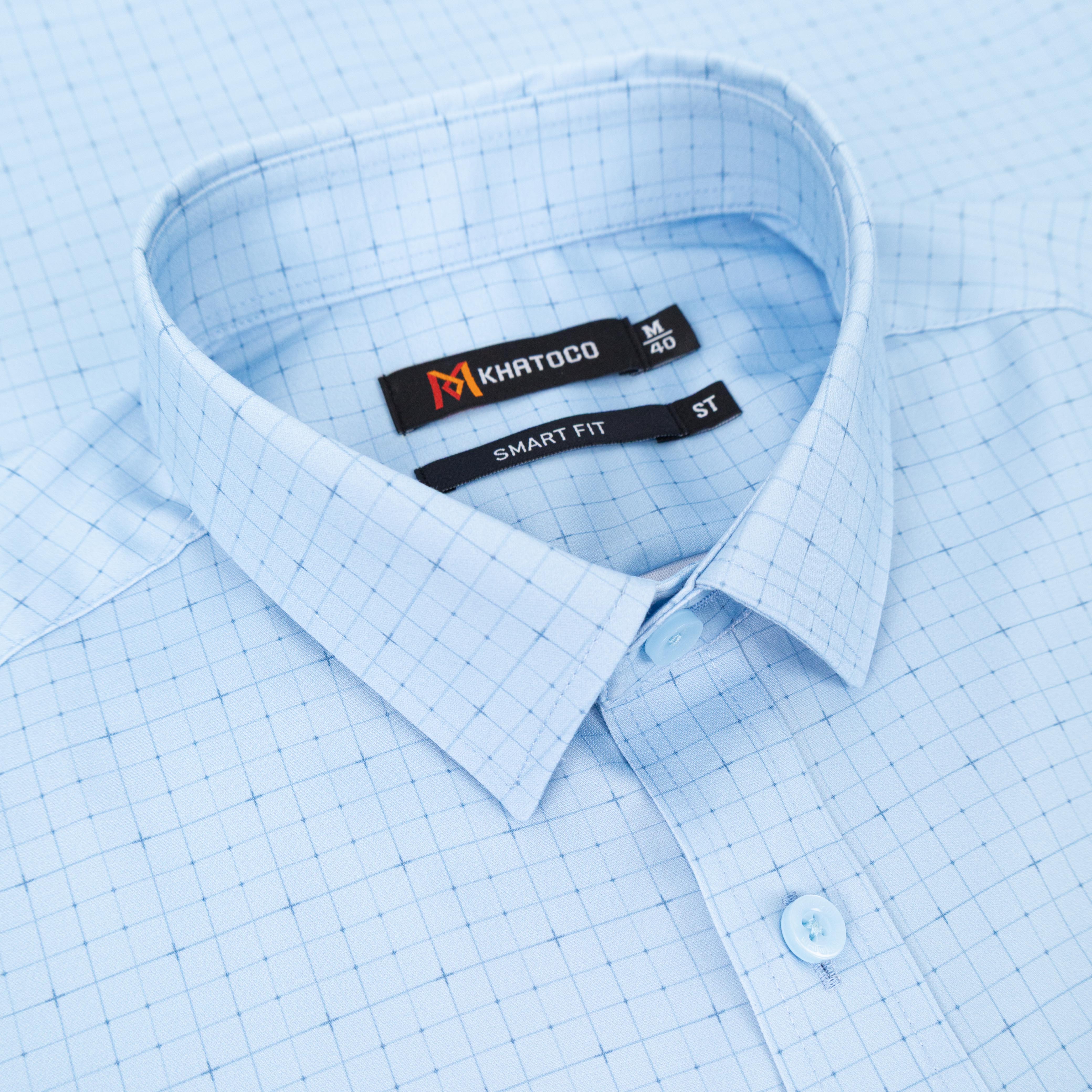 Áo sơ mi nam KHATOCO ngắn tay A1MN538S2-CNCR877-2711-N