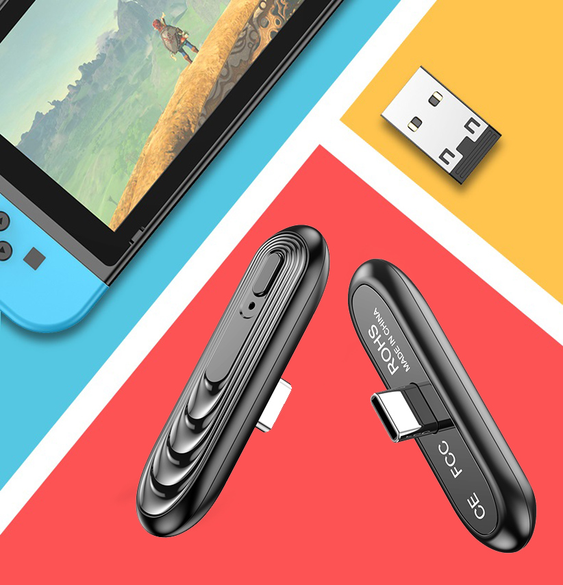 ROGTZ Thiết Bị Phát Tín Hiệu Bluetooth Không Dây Đầu Type-C USB Cho Nintendo Switch &amp; Lite, PS4, PC, Điện Thoại - Hàng Nhập Khẩu