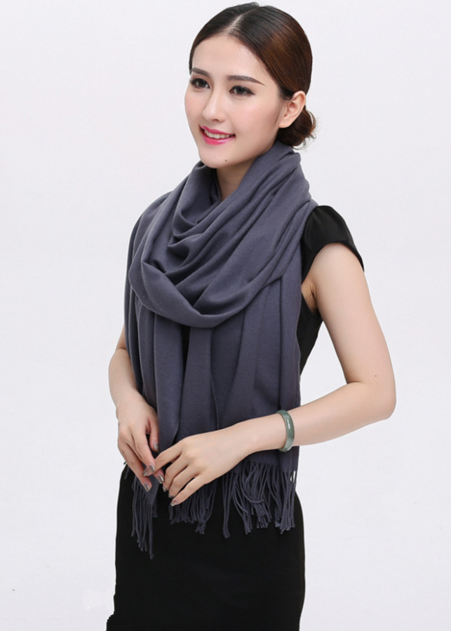 Khăn choàng cổ Cao cấp  cashmere một màu15