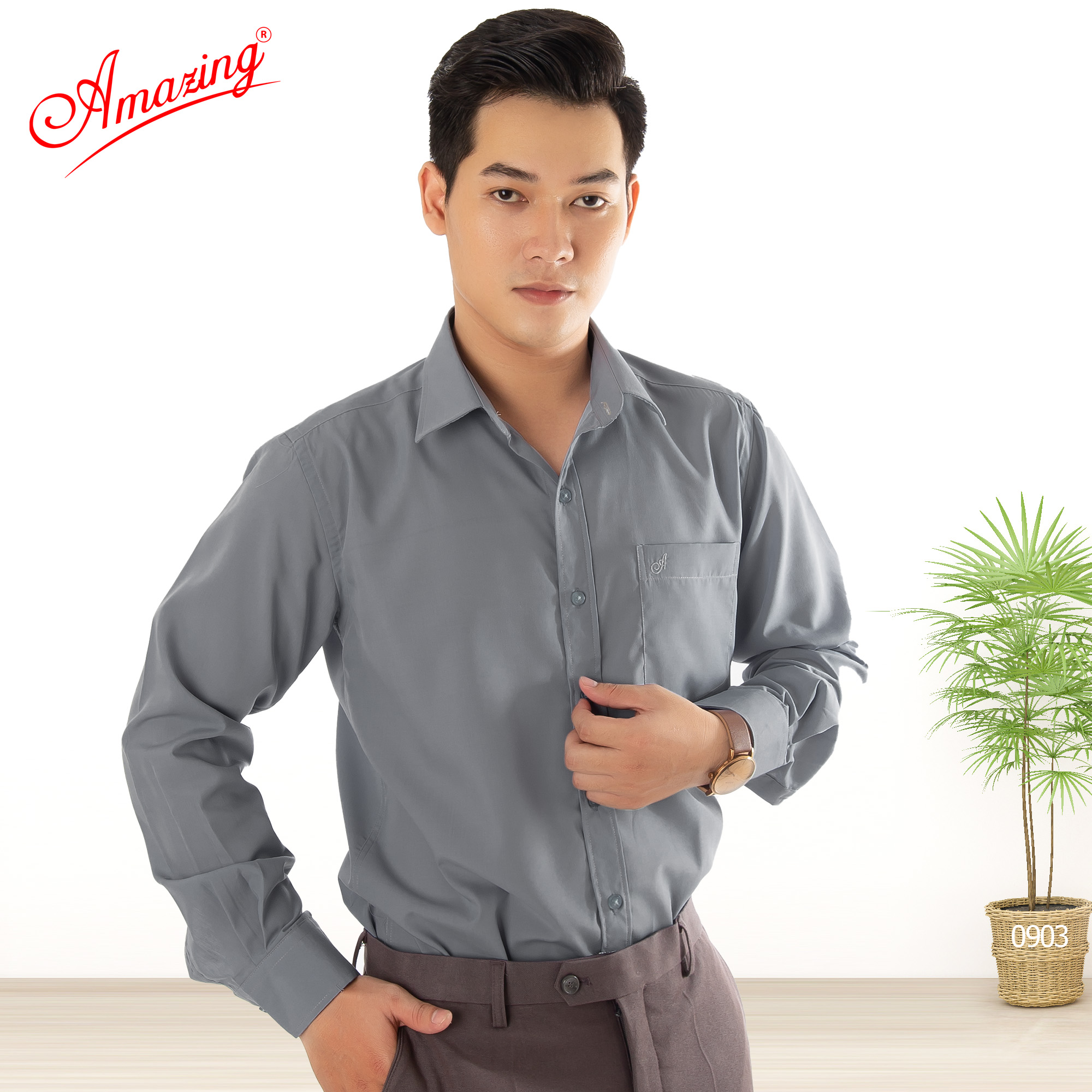 Áo sơ mi nam màu trơn KT silk, chất vải mềm mượt, form regular, stlye văn phòng, tay dài, đuôi tôm, size tới 100kg