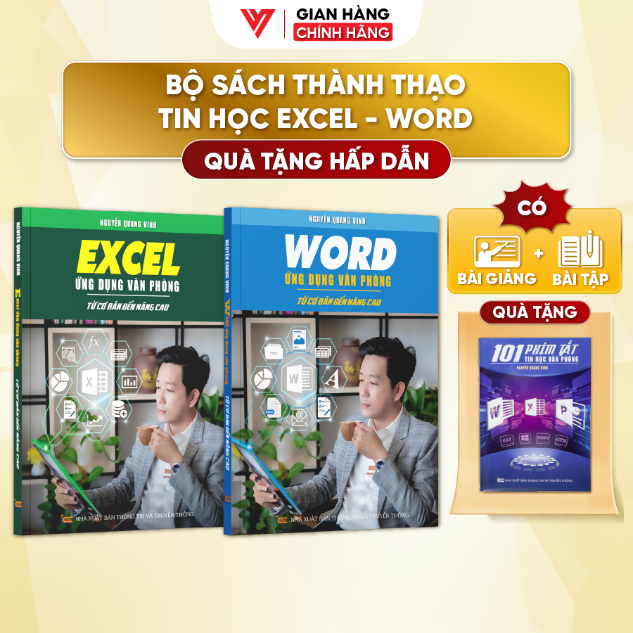 Combo 2 Sách Excel Và Word Ứng Dụng Văn Phòng Từ Cơ Bản Đến Nâng Cao  – N1