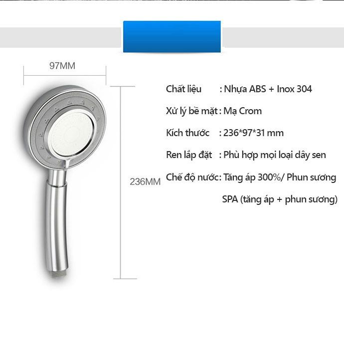 Bộ tay sen tăng áp 3 chế độ nước - VS0050