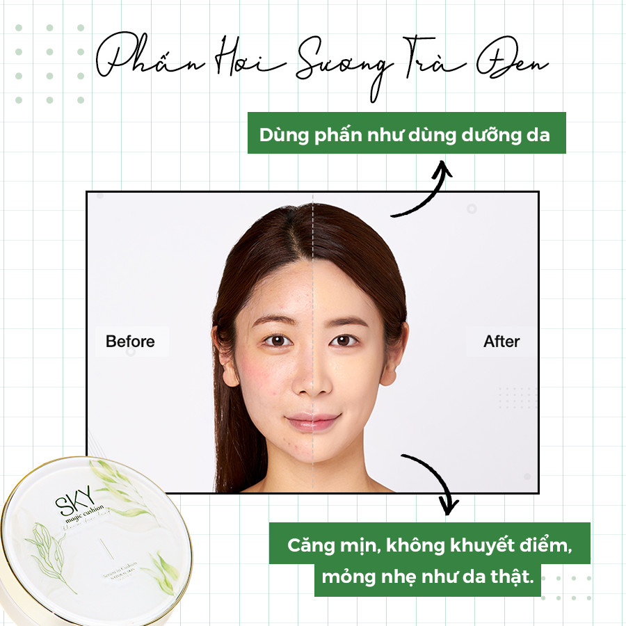 Phấn Hơi Sương SKY Phiên Bản Serum Trà Đen