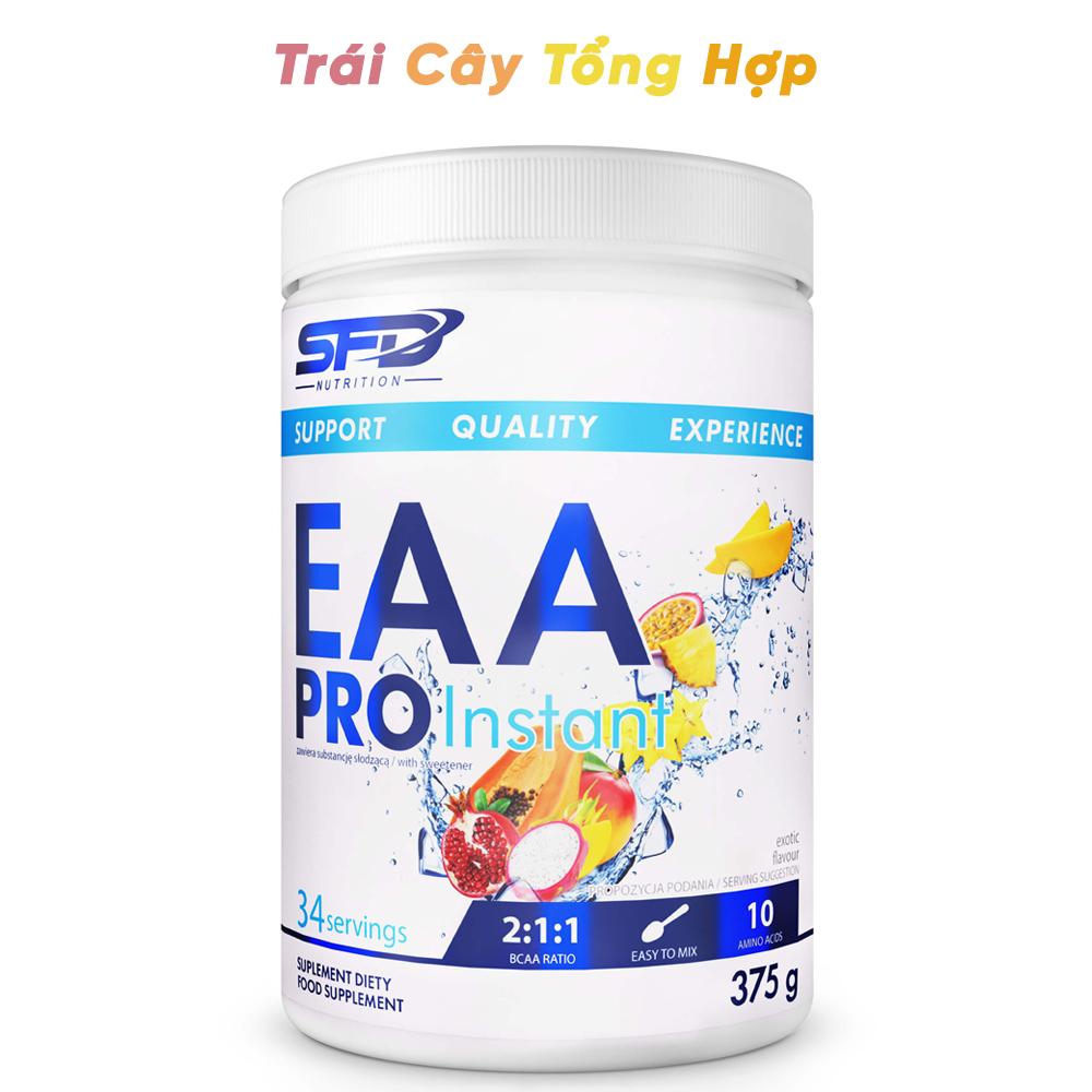 Bột SFD Nutrition EAA Pro Instant 375g (34 lần dùng) Bổ Sung EAA và BCAA, Hỗ Trợ Phục Hồi Cơ &amp; Hấp Thu Protein Hiệu Quả | Nhập Khẩu Ba Lan