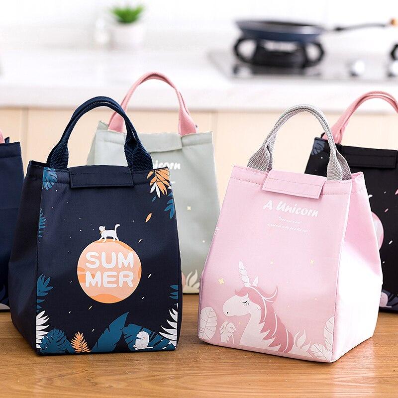 Portable Lunch Bag New Thermal Insulated Lunch Box Tote Cooler Handbag Bento Pouch Dinner Container School Food Storage Bags