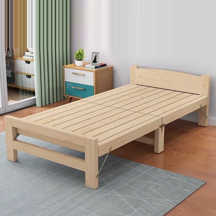 Giường ngủ xếp gọn kích thước 60cm, 80cm, 1m, 1m2, 1m5 dài 196cm - giường gấp gọn gỗ thông, giường đơn gấp đôi, giường gâp gọn thông minhm giường gỗ thông gấp gọn