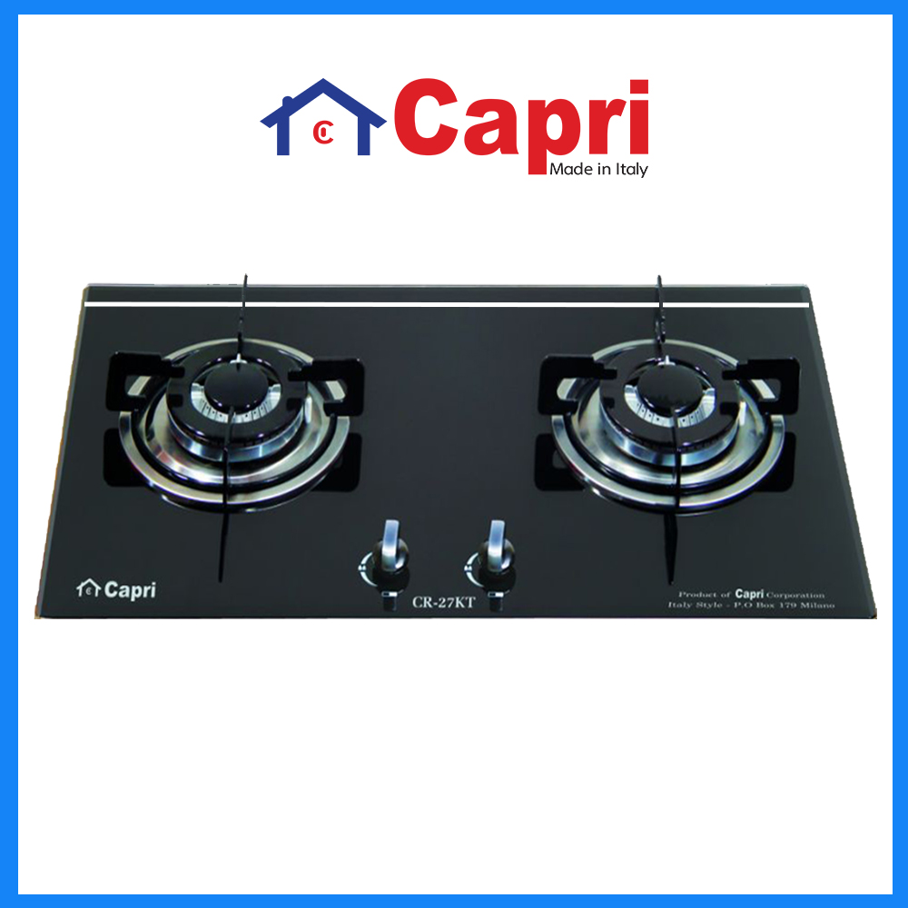 Bếp gas âm kính 2 vùng nấu Capri CR-27KT | Hàng chính hãng