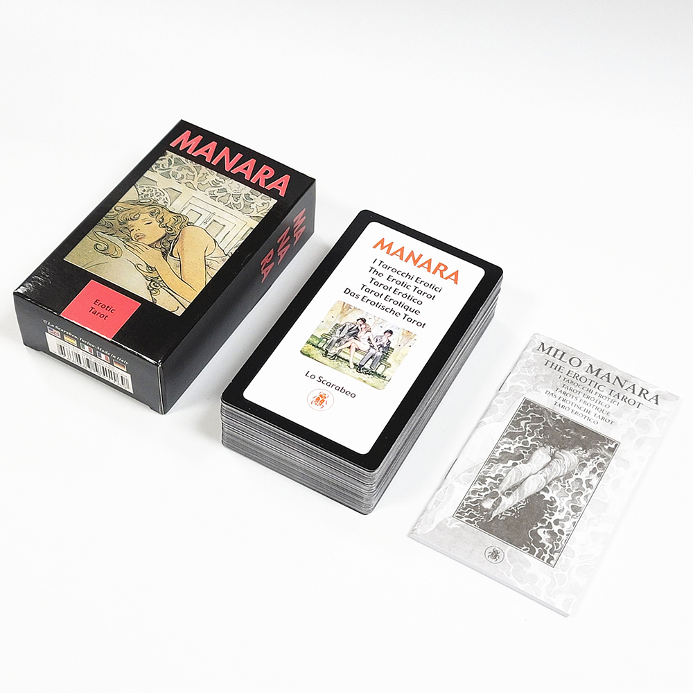 Bộ Bài Manara Tarot 78 Lá Bài 7x12 Cm Tặng Đá Thanh Tẩy