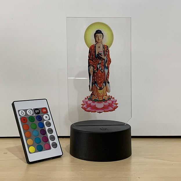 Đèn led 3D in hình Phật Adida, thờ trên xe tải, xe ô tô