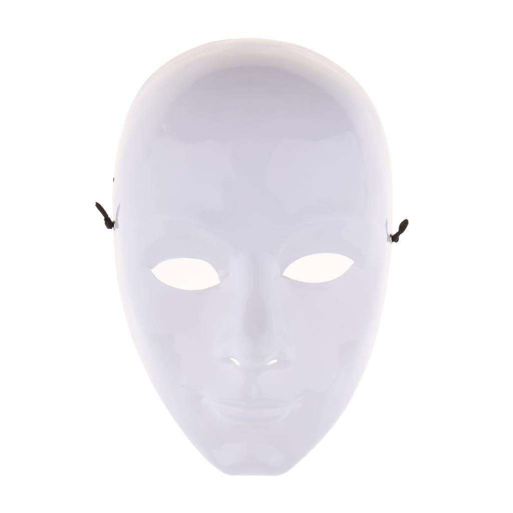 2 Piece DIY Unpainted Mask White Blank Face Mask Masquerade Costume Mask Set