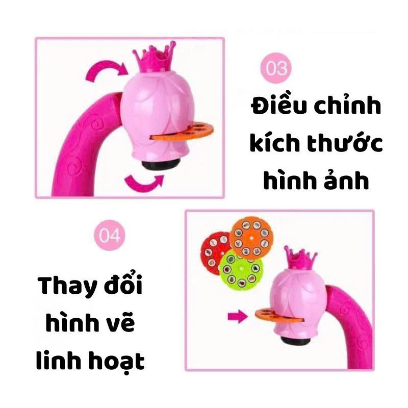 Bàn vẽ thông minh cho bé có đèn chiếu sáng , bảng vẽ tự xóa nhiều hình kèm màu và giấy vẽ
