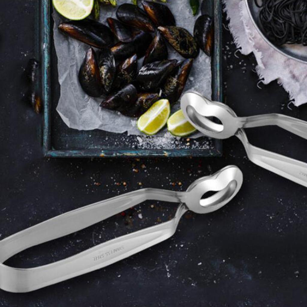 2x Escargot / Snail Tongs Stainless Steel Heavy Kitchen Cooking Utensil