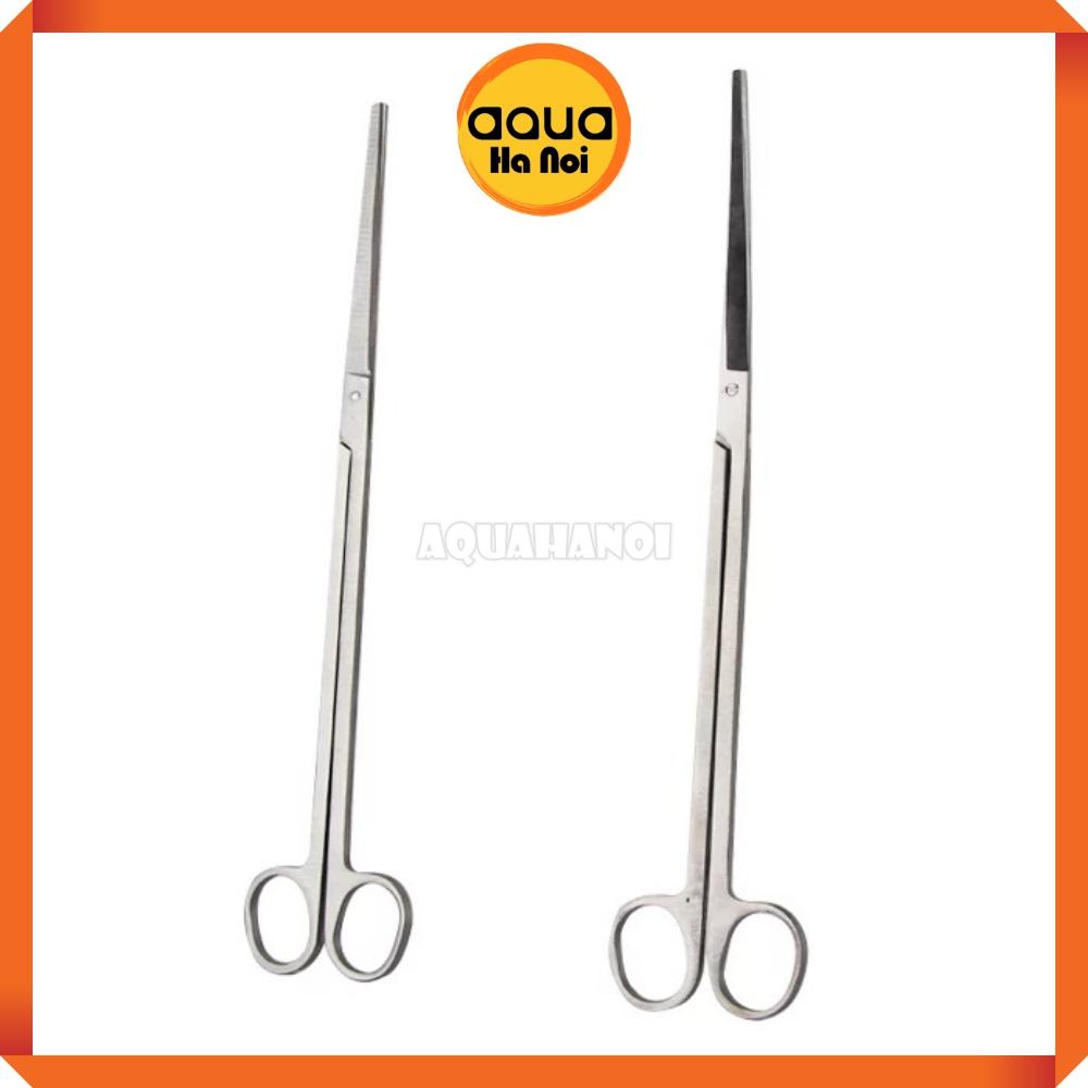 Kéo lưỡi thẳng/lưỡi cong cắt tỉa cây thủy sinh Jusuo - inox không gỉ - 25cm