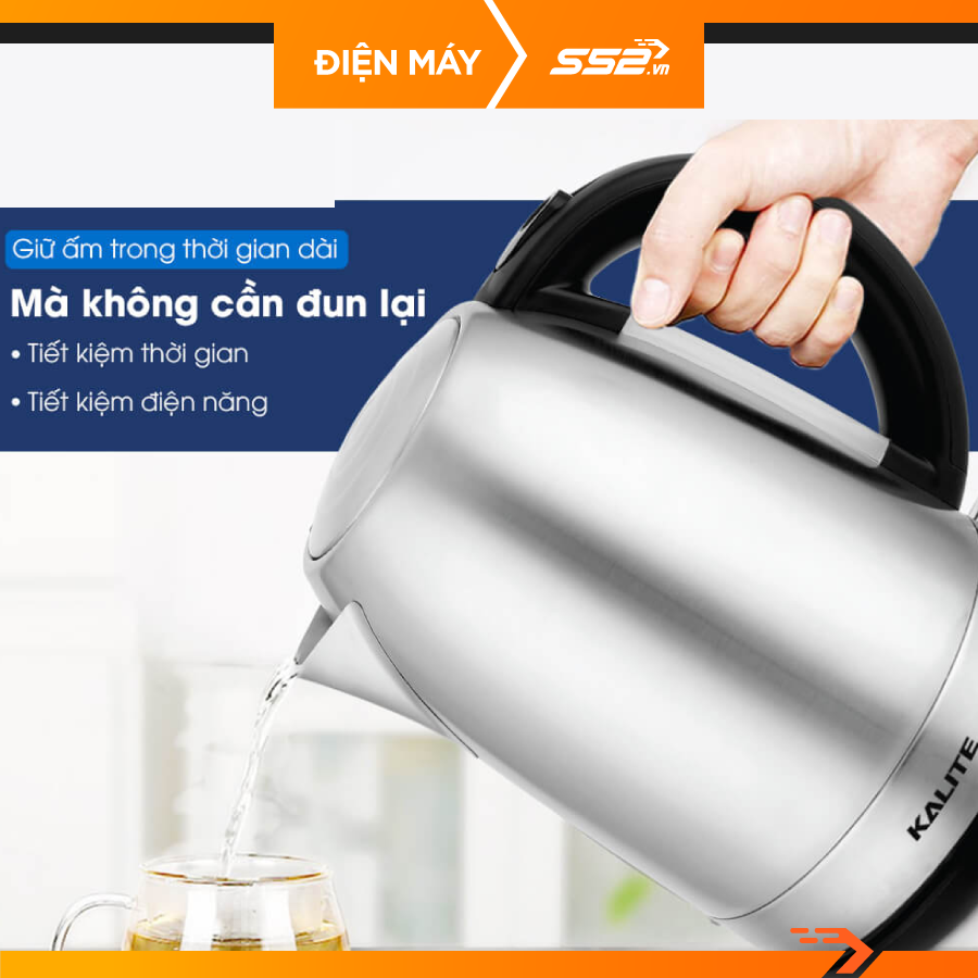 Bình siêu tốc Kalite KL 301 dung tích 1,7L đun siêu tốc 3 phút, tự ngắt điện an toàn- Hàng chính hãng