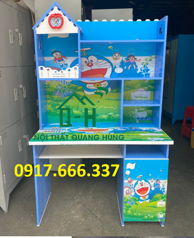 Bộ bàn ghế học sinh nhựa in 3d hình Doraemon cho bé