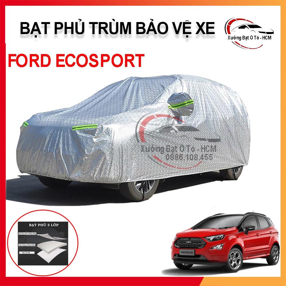 Bạt Phủ Xe Ô Tô 3 Lớp Tráng Nhôm Cao Cấp, Áo Trùm Bảo Vệ Xe FORD ECOSPORT, Bạc Phủ Trùm Bảo Vệ Che Nắng