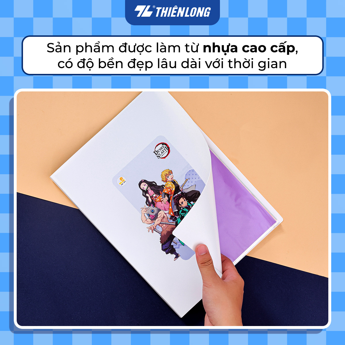 Bìa/ Tập hồ sơ học sinh - văn phòng 30 lá A4 Thiên Long Demon Slayer DB-012/DS - Sức chứa 150 tờ A4