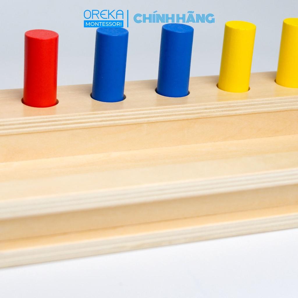 Đồ chơi trẻ em Oreka Montessori Hộp thả Các chốt trụ - 0120700