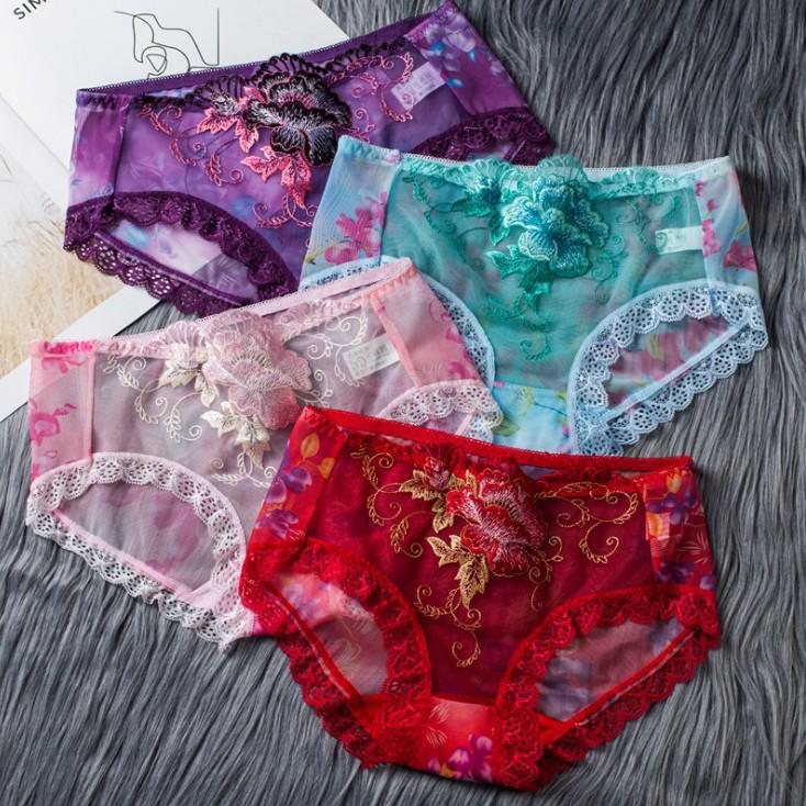 Combo 4 quần lót ren thêu hoa sexy gợi cảm