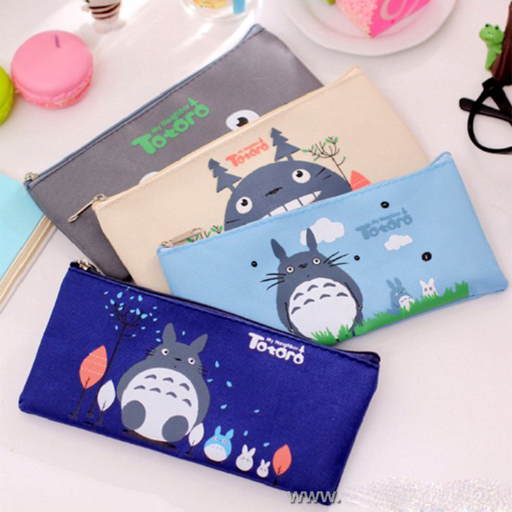 Bóp đựng bút vải dù túi đựng đồ học sinh hình ToToRo dễ thương cute - Giao mẫu ngẫu nhiên