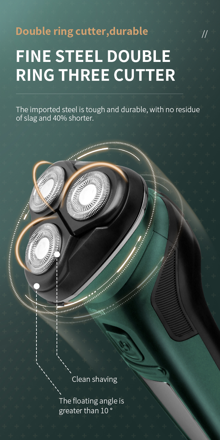 Máy cạo râu nam 9D 4in1 kiêm tỉa lông mũi cao cấp, 3 lưỡi dao kép, công nghệ chống nước IPX7