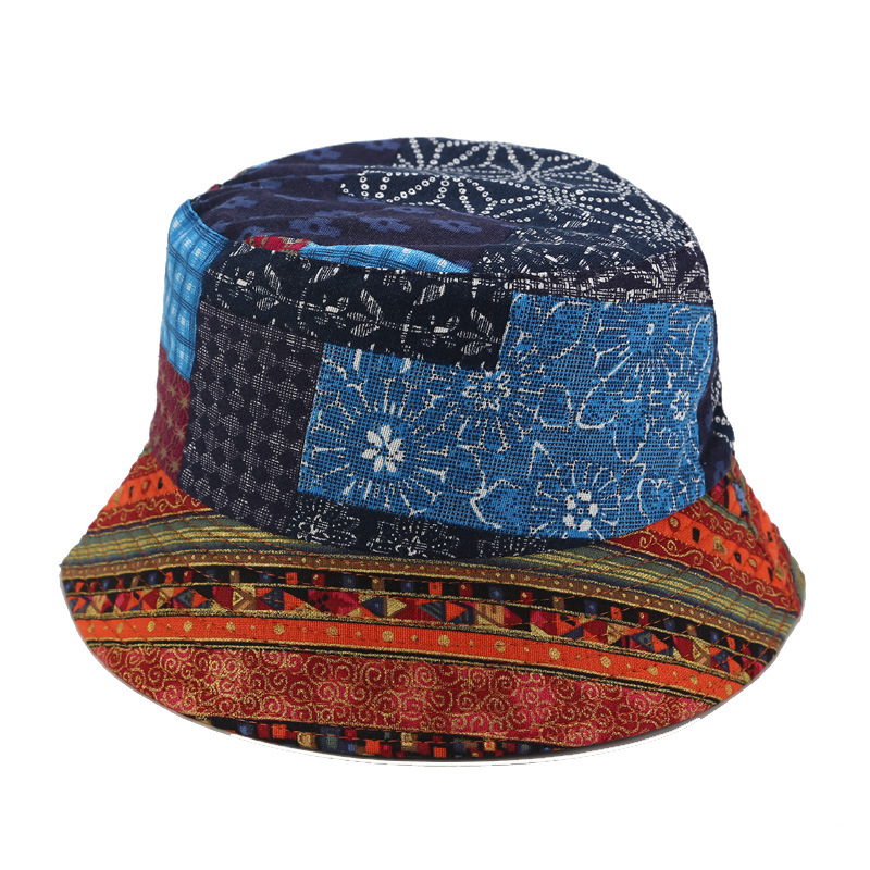Hình ảnh Mũ Bucket ( Nón Bandana Exo) Vành Ngắn Họa Tiết Thổ Cẩm Nhiều Màu Phong Cách Bohemian - Mã NV012