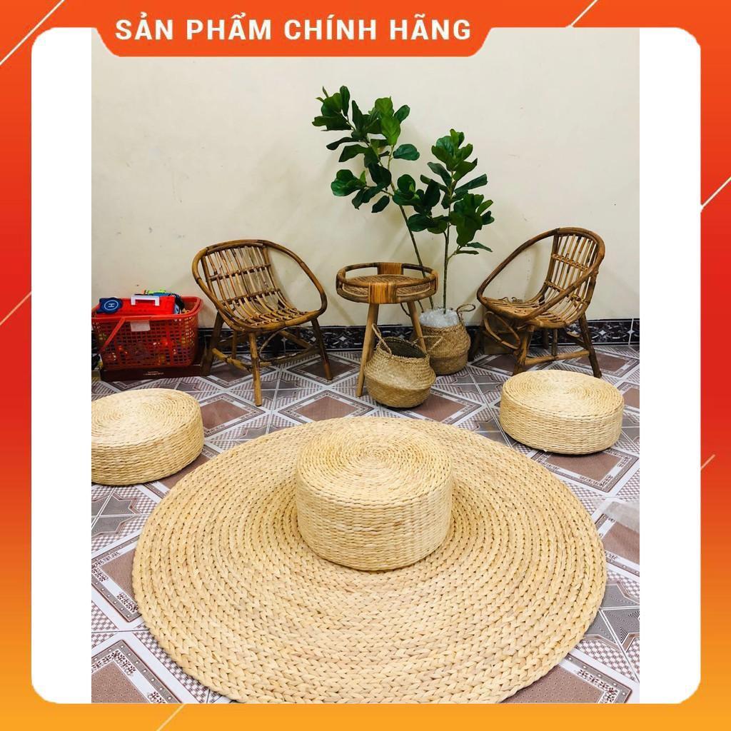 thảm cói trải sàn hình tròn siêu dày