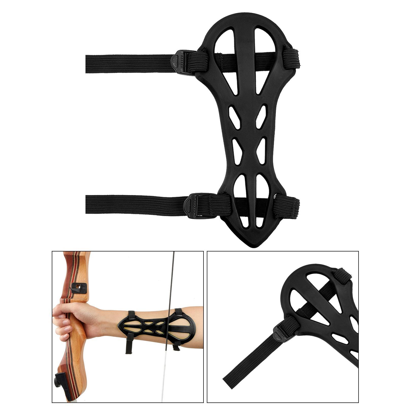 Arm Guard 2 Adjustable Straps Hunting Forearm Protect Gear Black