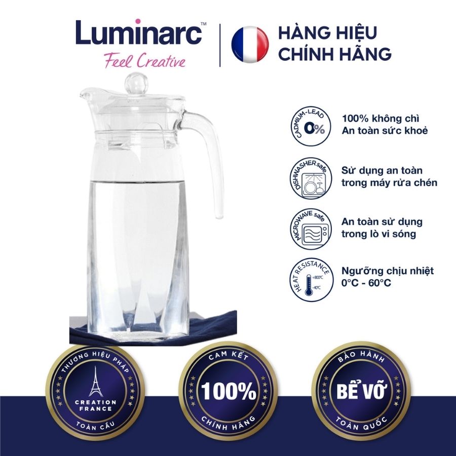 Bình Nước Thuỷ Tinh Luminarc Flame 1.3L -  LUBIJ8535