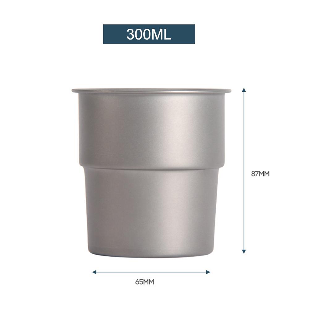 Ultralight 300ml Titanium Coffee Cup Tea Cup Water Mug with Foldable Handles for Home Outdoor Camping & Picnic
