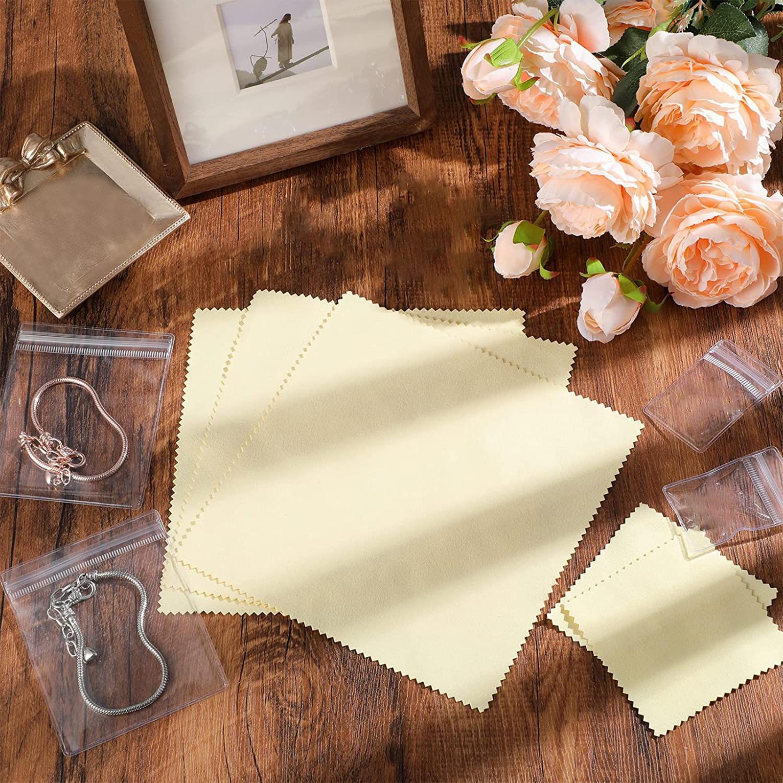 73Pcs Storage Bags Plastic Cleaning Cloth for Platinum Jewelry Silverware Screens