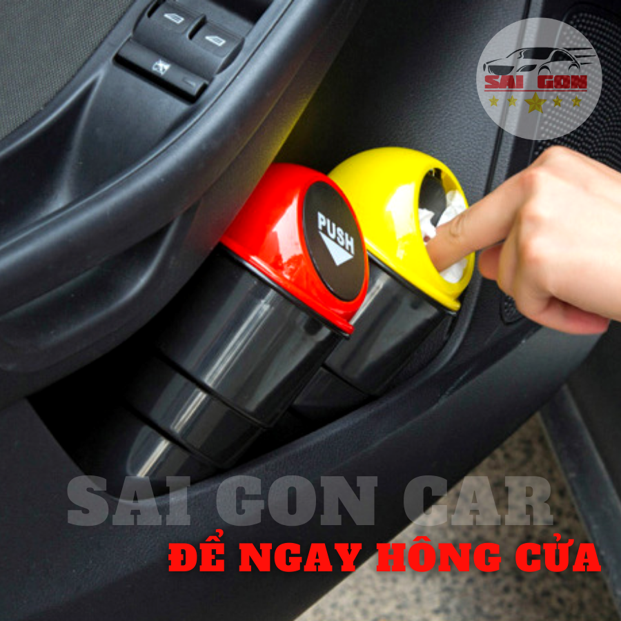 Thùng rác mini ô tô , thùng đựng rác cho xe hơi rất tiện lợi , thiết kế siêu xinh, nắp đậy lò xo tự động.