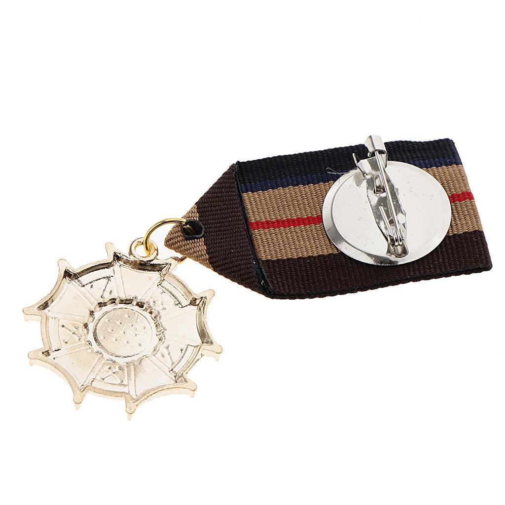 10Pcs Striped Fabric Medal Badge Collar Brooch Uniform Corsage Jewelry