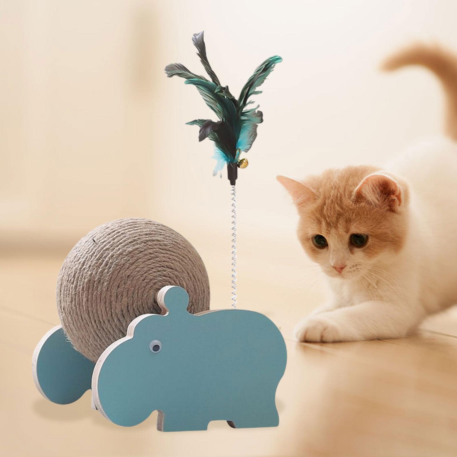 2Pcs Cat Scratching Ball Scratcher Toy Interactive Exercise Wooden Cats