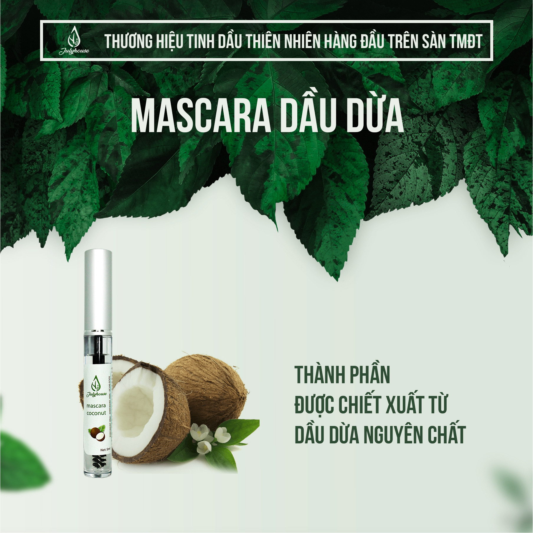 Mascara dầu dừa 5ml JULYHOUSE