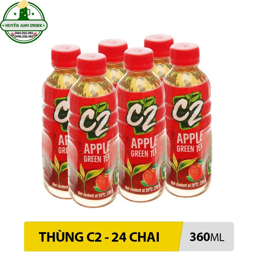 Thùng Trà Xanh C2 360ml - Thùng 24 Chai - Hương Chanh và Táo