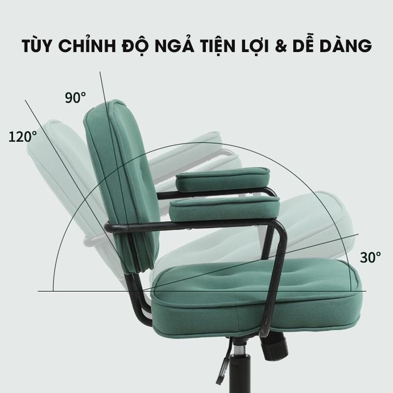 Ghế xoay văn phòng PH2238  phong cách Tây Âu, vải da nano chống nước, ngả 35 độ, điều chỉnh độ cao