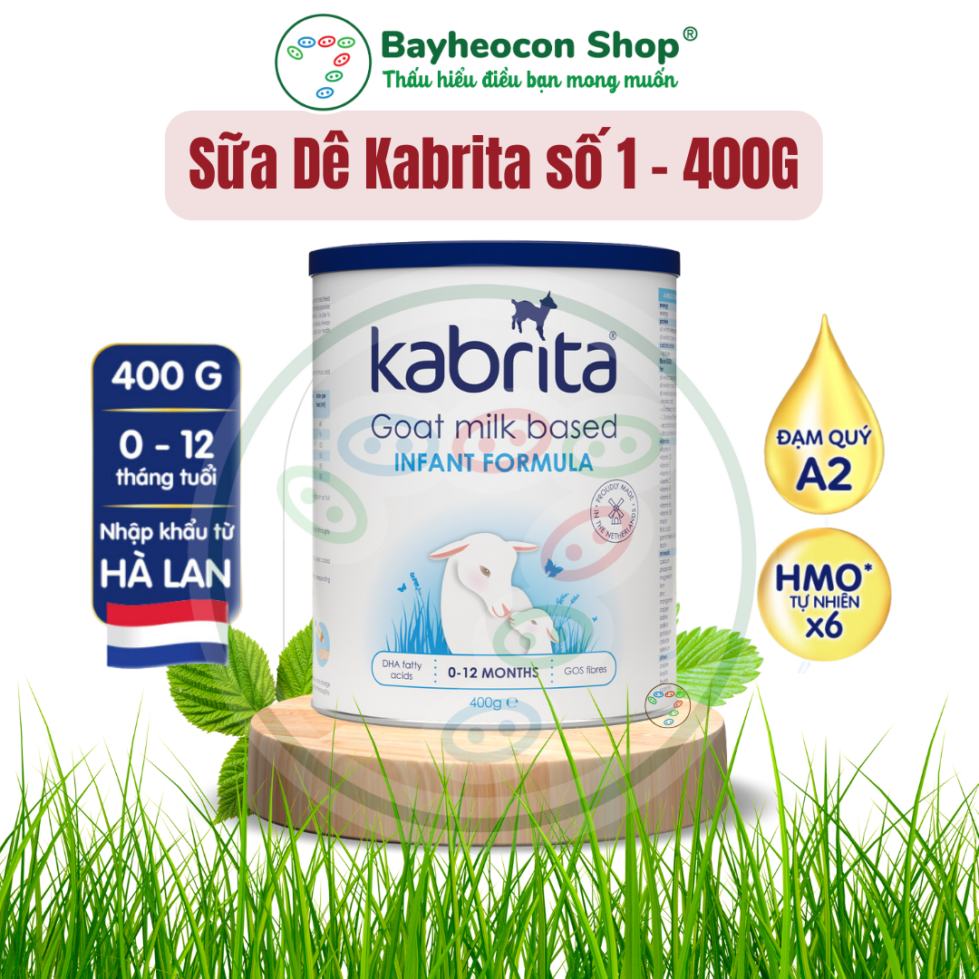 [MUA 1 B2 TẶNG BỘ LY SỨ, 2 B2 TẶNG BỘ LY SỨ + BẢNG GỖ] [DATE 2025] Combo 2 lon Sữa dê Kabrita số 1 cho trẻ (0-12 tháng) - Lon 400g [B2