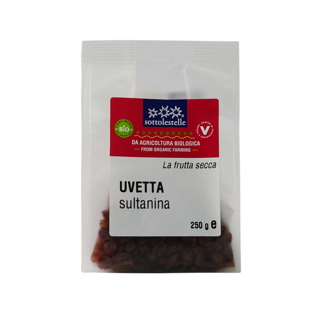 Nho Khô Sultanas hữu cơ 250g Sottolestelle Organic Raisins