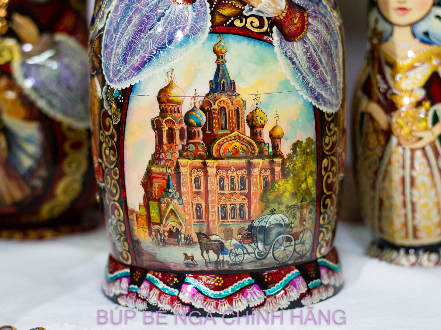 BỘ BÚP BÊ NGA MATRYOSHKA CAO CẤP CỠ LỚN 15 LỚP 35CM HOA VĂN "PHONG CẢNH SAINT PETERSBURG" CỰC ĐẸP VÀ SANG TRỌNG