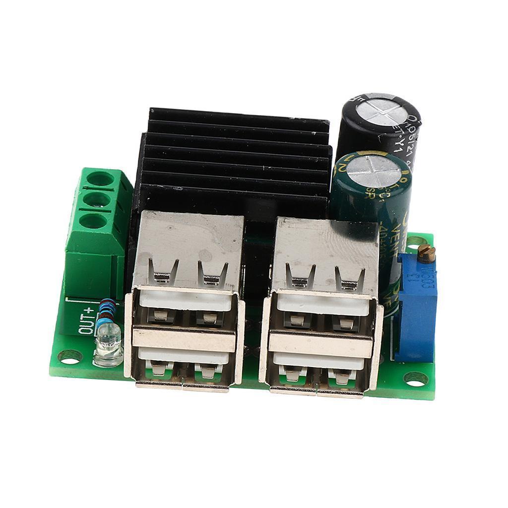 DC 9V 12V 24V 35V to 3-6V Adjustable 4-USB Power Module