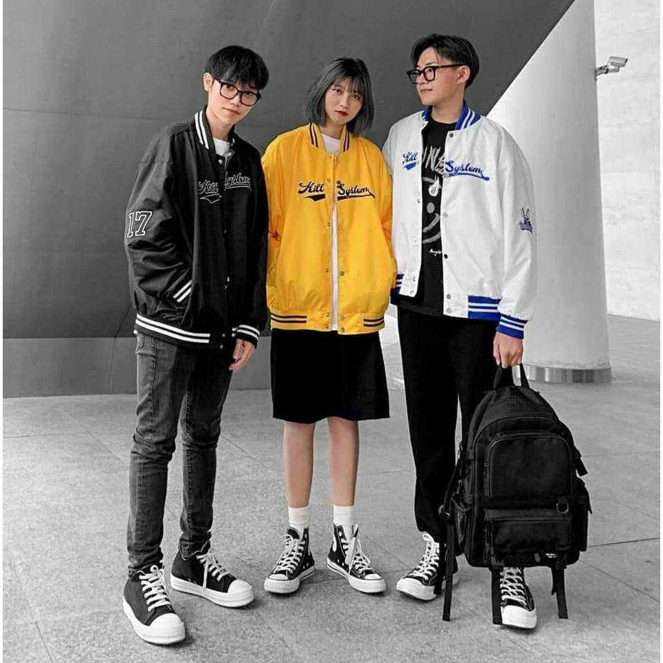 Áo khoác bomber dù HILL SYSTEM Unisex ulzzang nam nữ 2 lớp Jacket Bomber