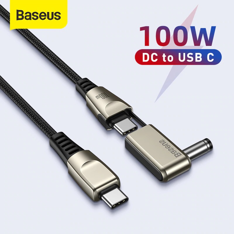 Cáp nguồn Baseus 1 for 2 Fast Charging Data Cable Type C to C + DC 100W