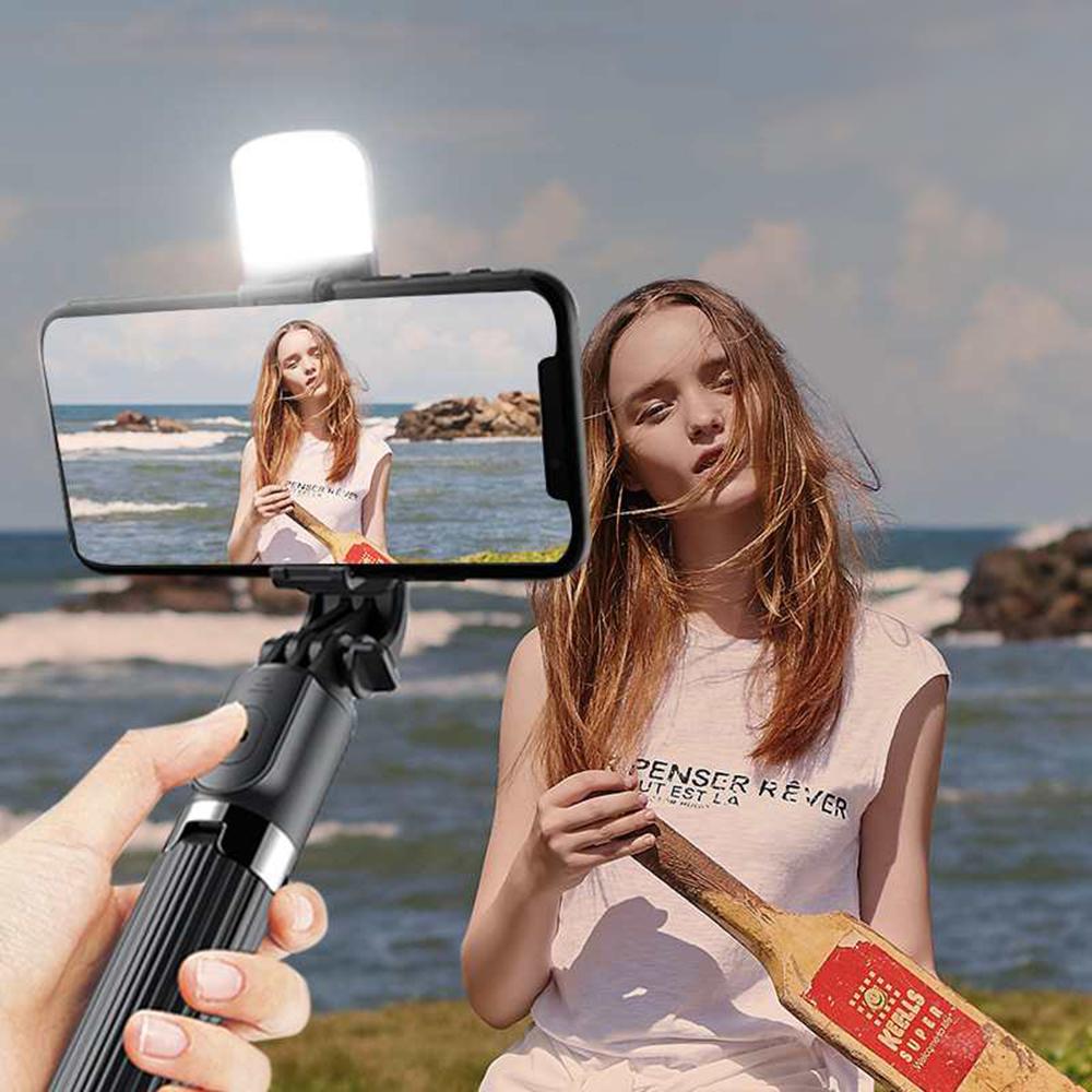 L03s 33in Selfie Stick Stable Tripod/ 3 Color Modes/ Fill Light/ Remote Shutter/ Adjustable Mounting Seat