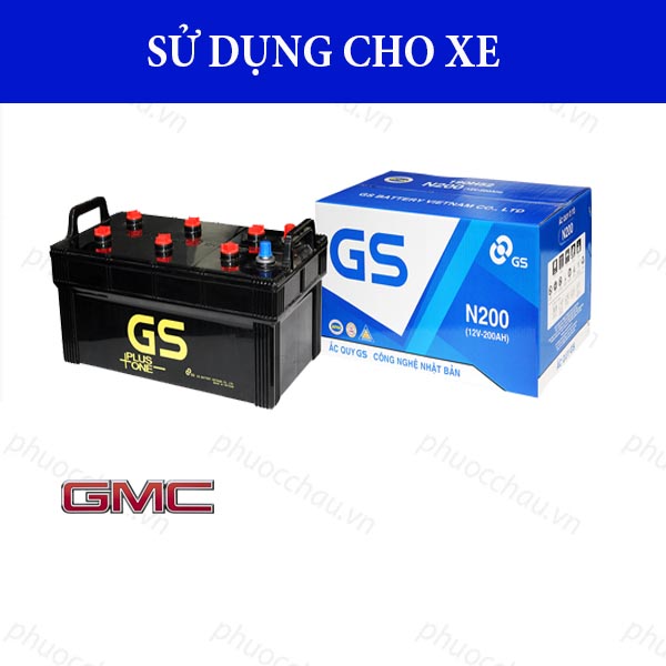 Bình Ắc Quy Nước 12V-200Ah, Ắc Quy Ô Tô GS N200