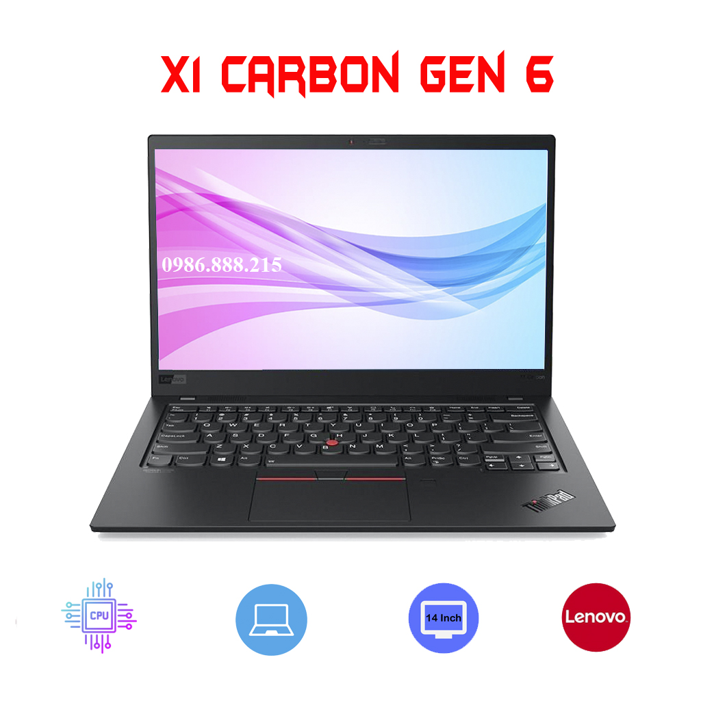 LAPTOP Thinkpad X1 Carbon Gen 6 | I7 – 8550U | Ram 16GB | SSD 512GB | 14″ Full HD | Card On