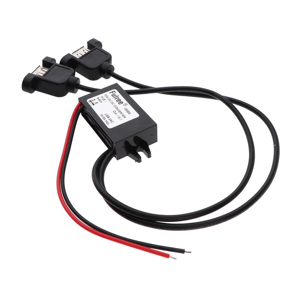 8-60V to 5V Dual USB DC-DC Car Power  Adapter Voltage Transformer